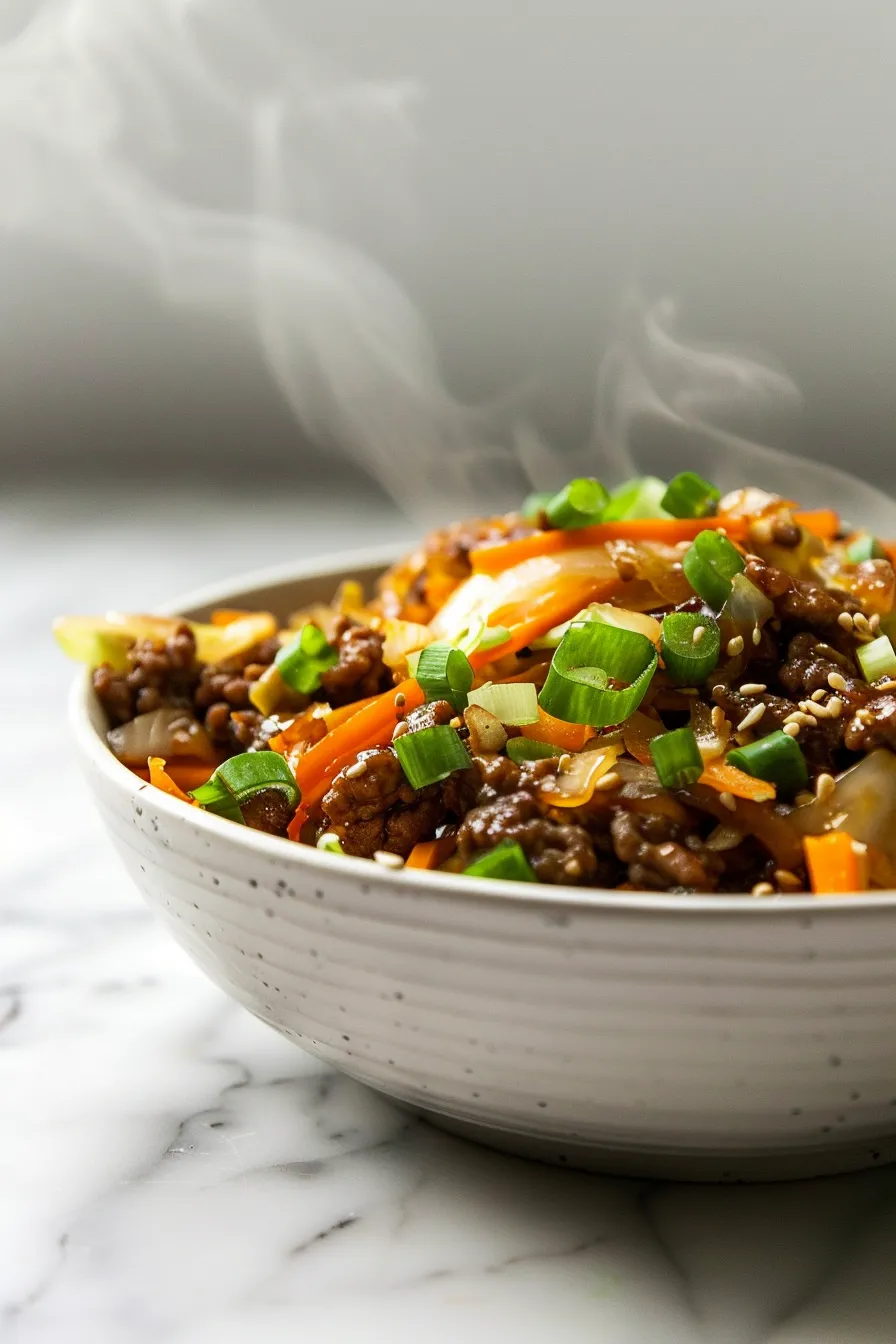 20-Minute Beef Egg Roll in a Bowl