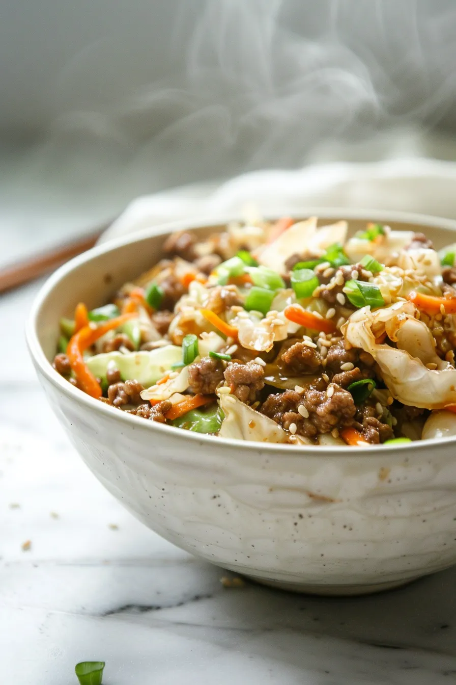 20-Minute Beef Egg Roll in a Bowl