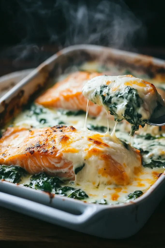 Baked Salmon Spinach