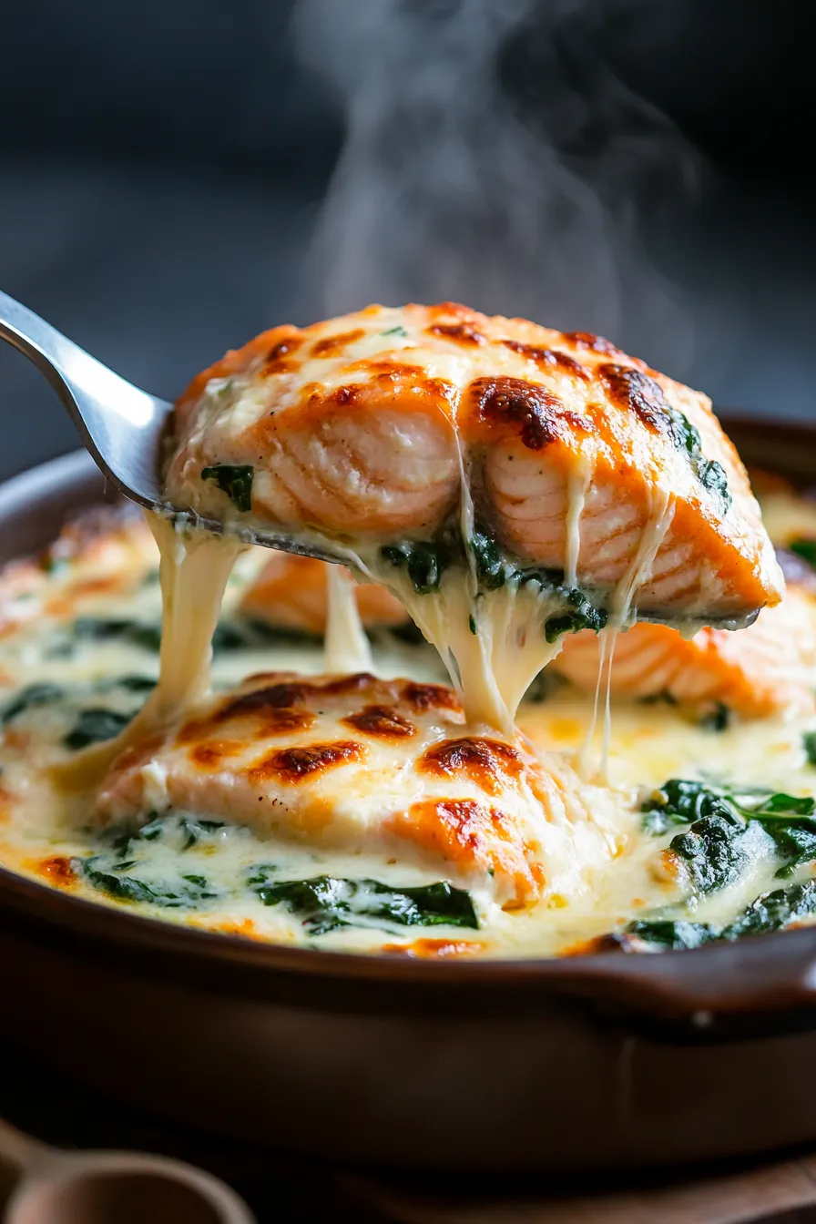 Baked Salmon Spinach