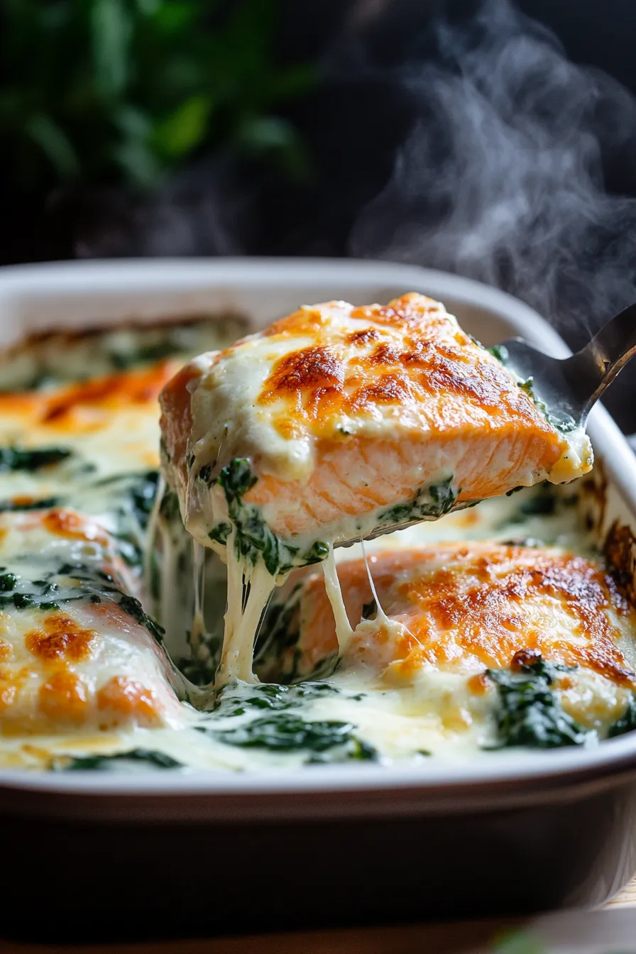 Baked Salmon Spinach