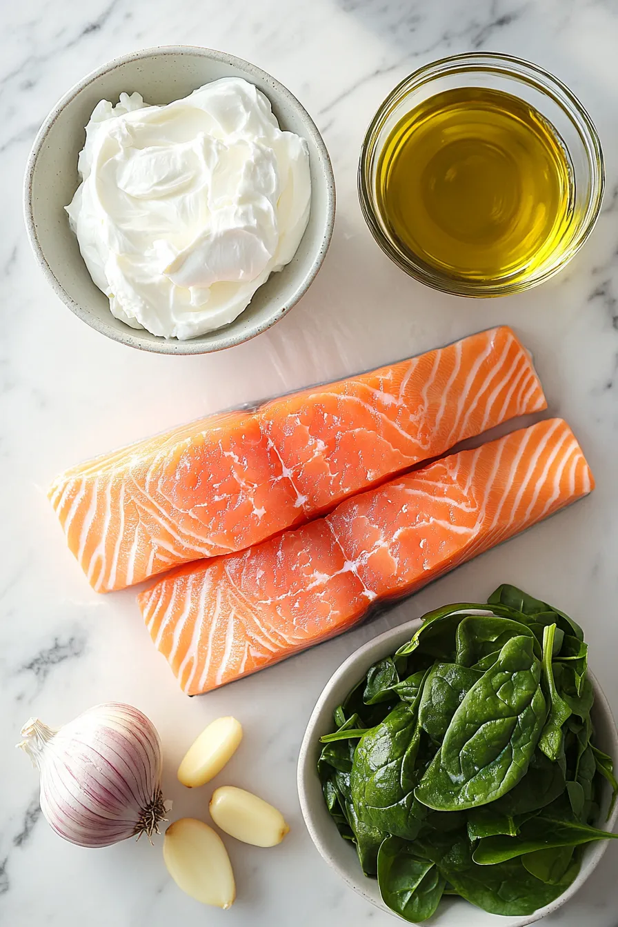 Baked Salmon Spinach
