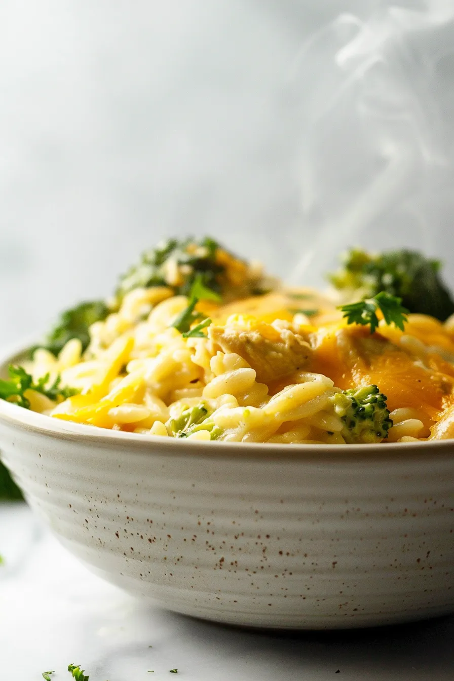 Cheesy Chicken Broccoli Orzo