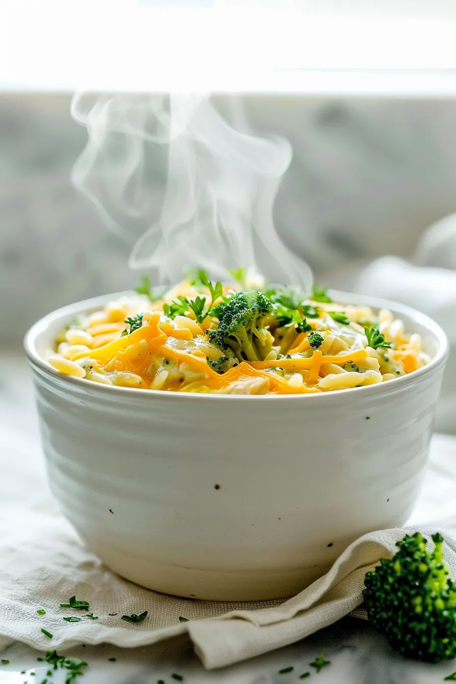 Cheesy Chicken Broccoli Orzo