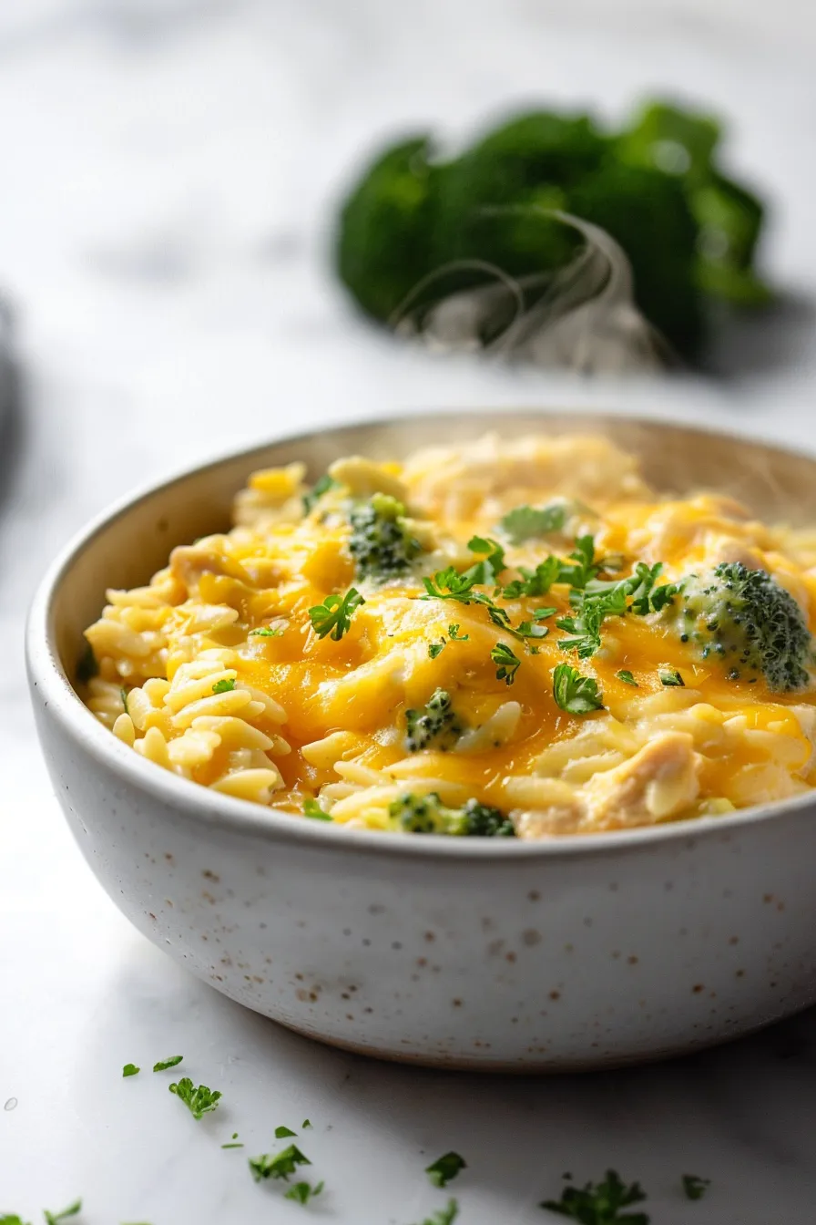 Cheesy Chicken Broccoli Orzo