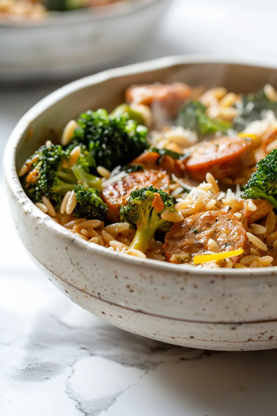 Chicken Sausage and Broccoli Orzo