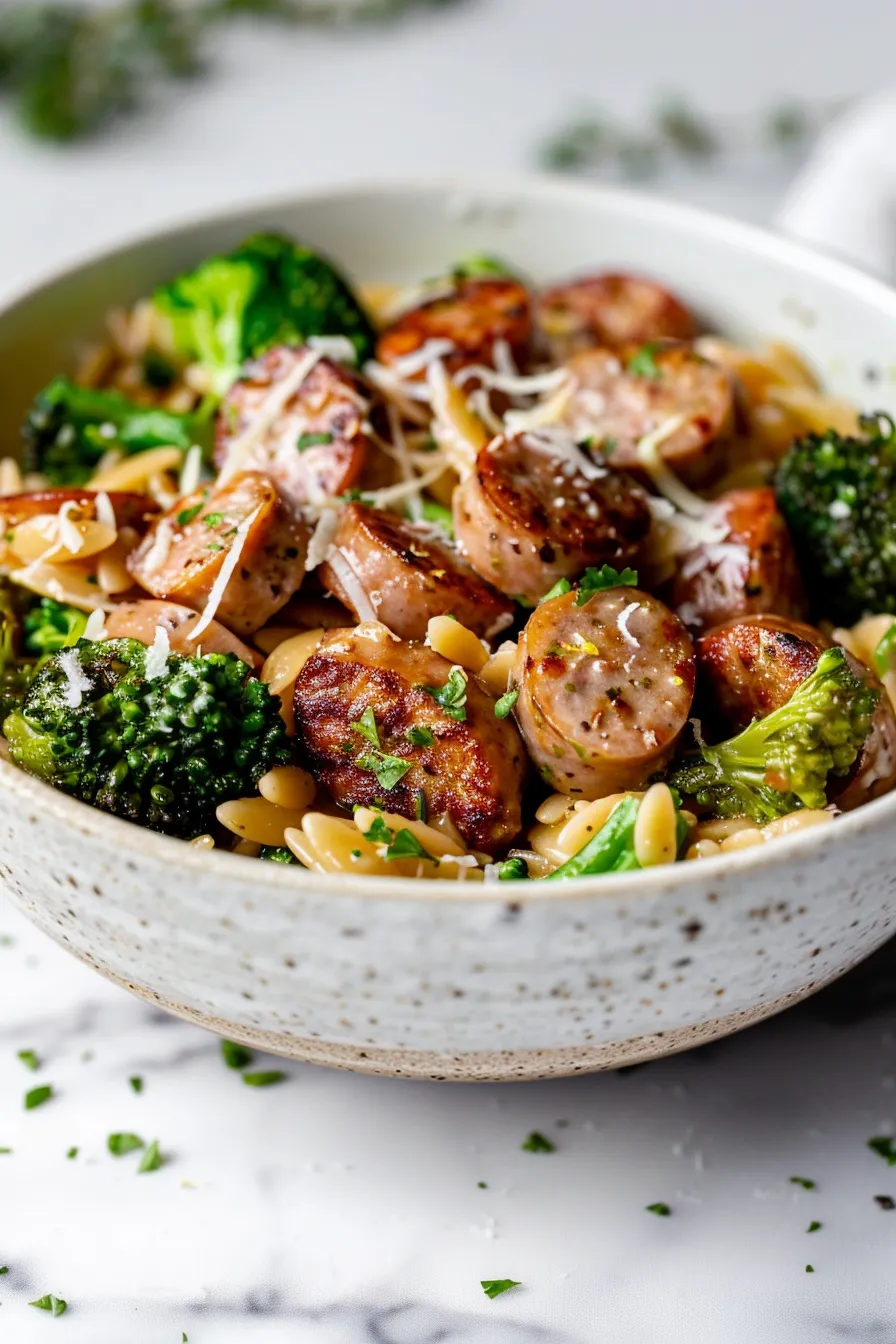 Chicken Sausage and Broccoli Orzo