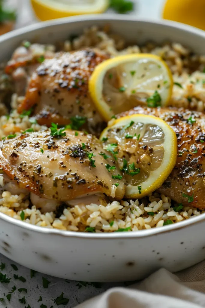 One Pot Greek Chicken and Rice