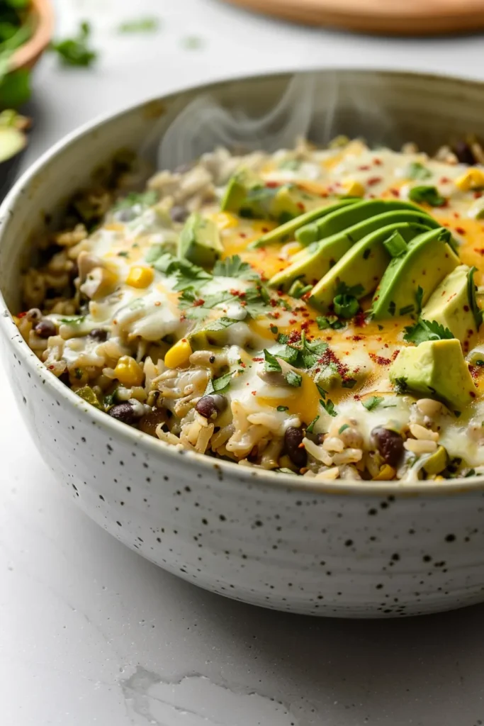 Salsa Verde Chicken and Rice Skillet