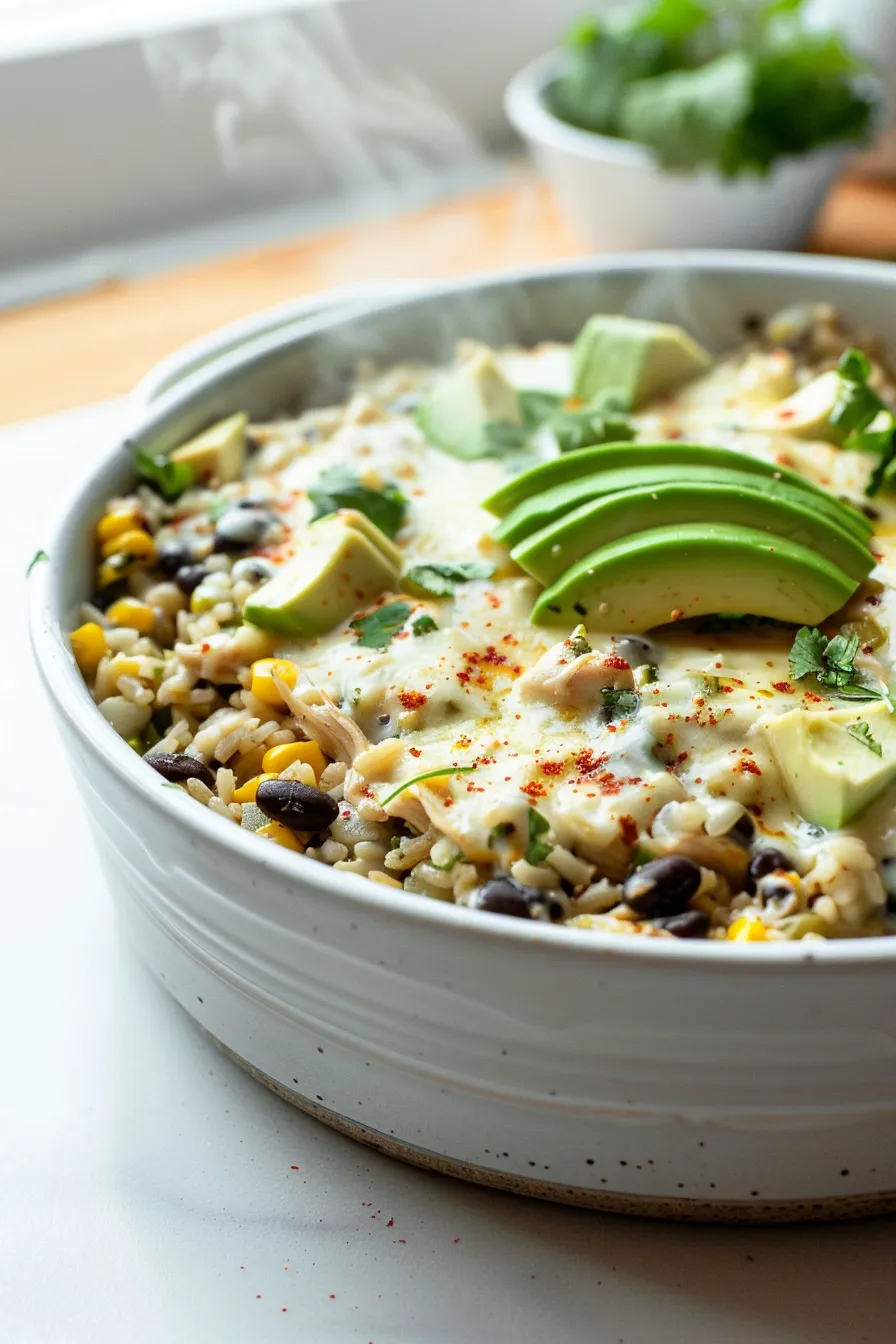 Salsa Verde Chicken and Rice Skillet