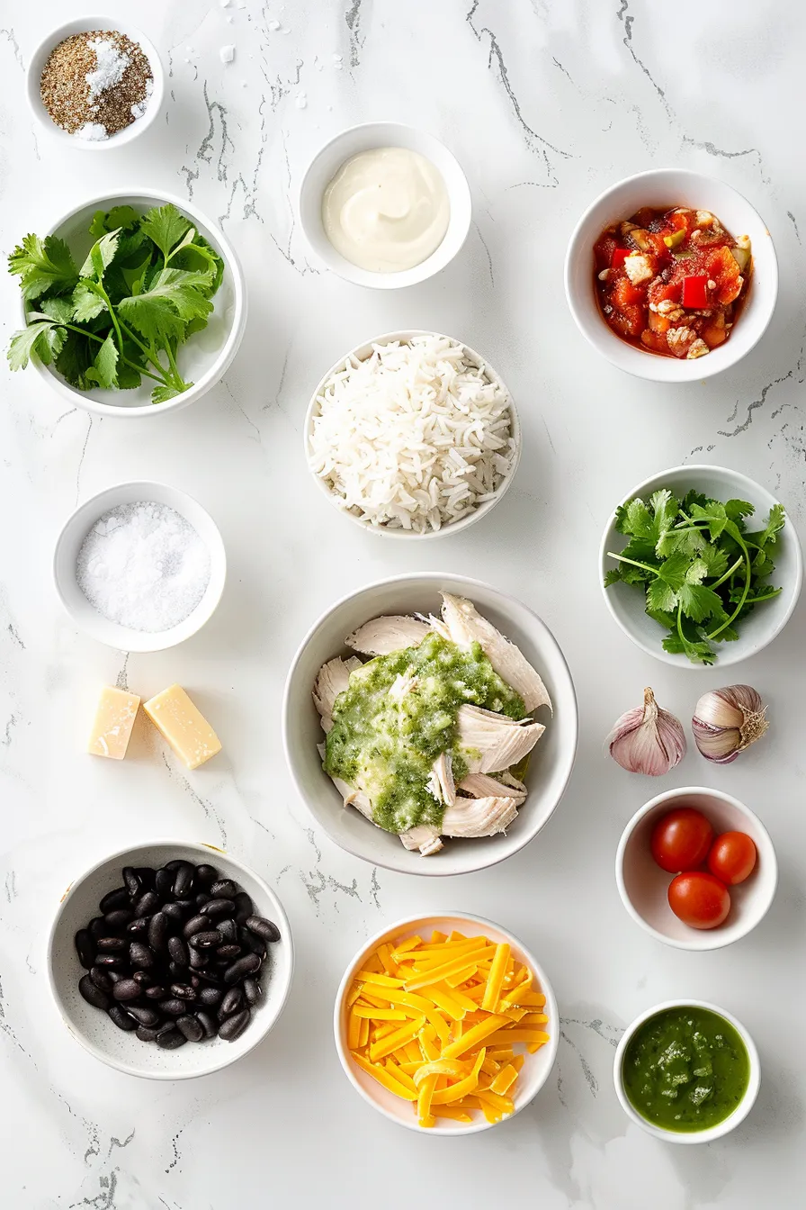 Salsa Verde Chicken and Rice Skillet