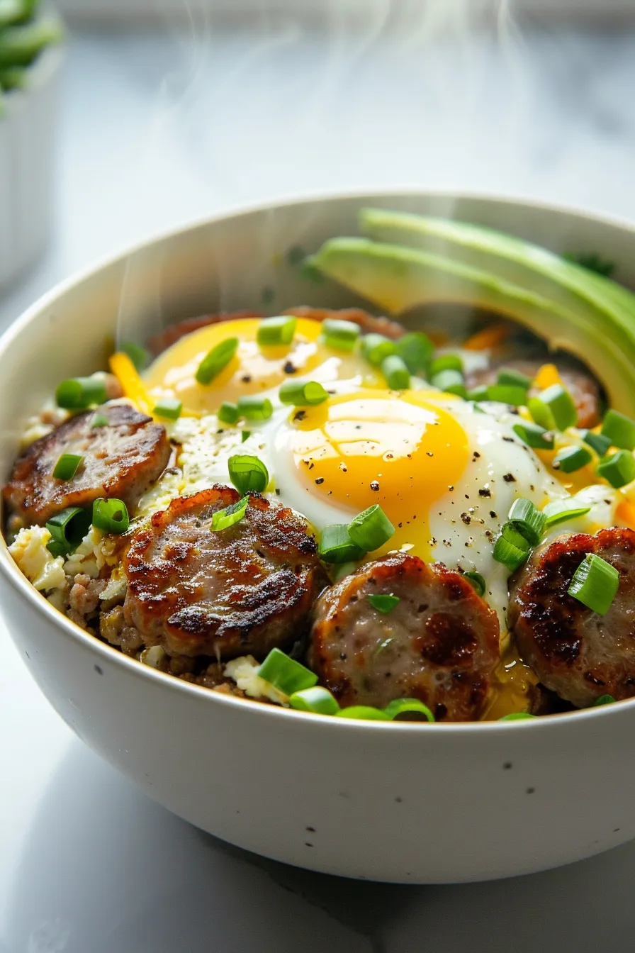 Sausage Egg Keto Breakfast Bowls