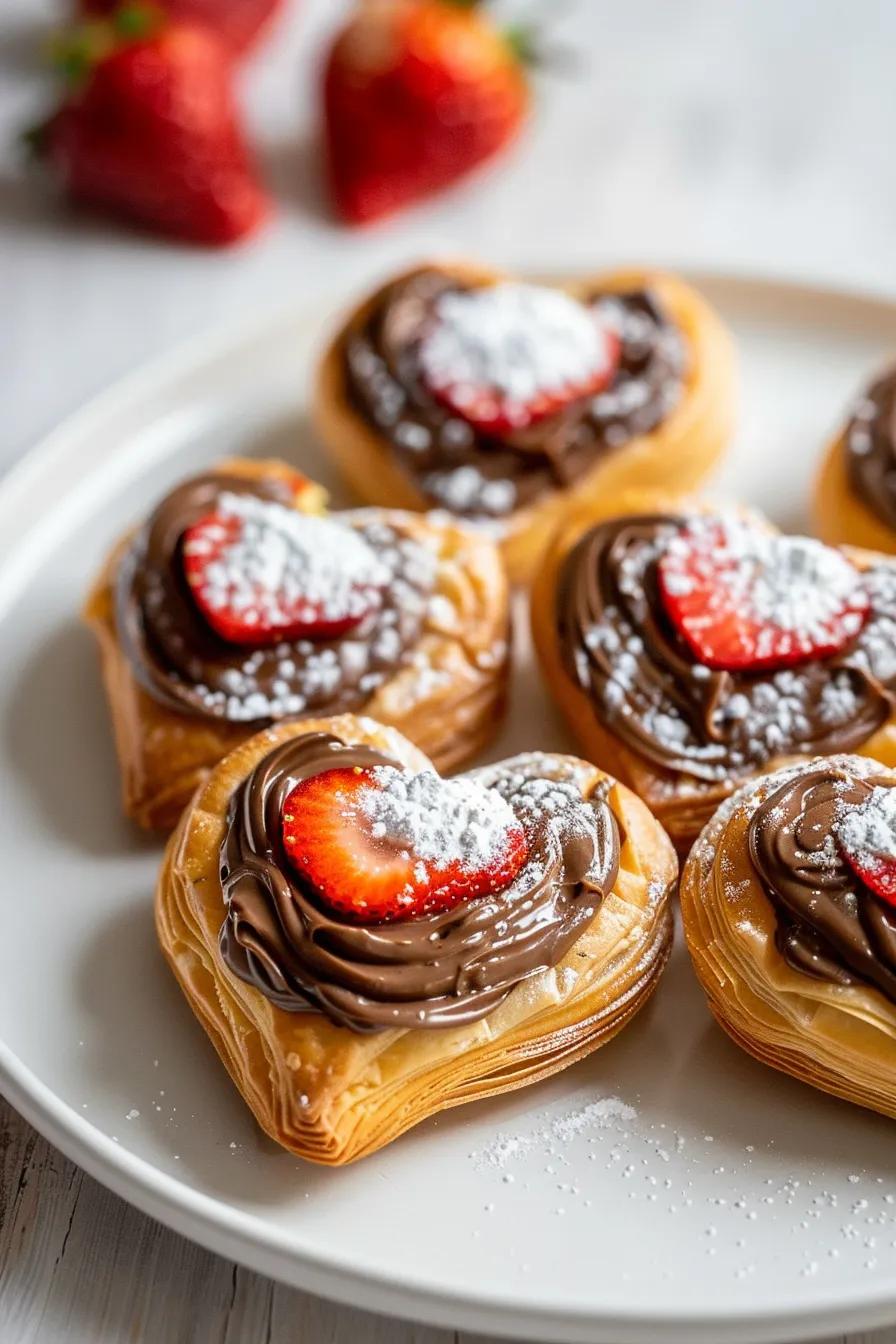 Strawberry Nutella Puff Pastry Hearts