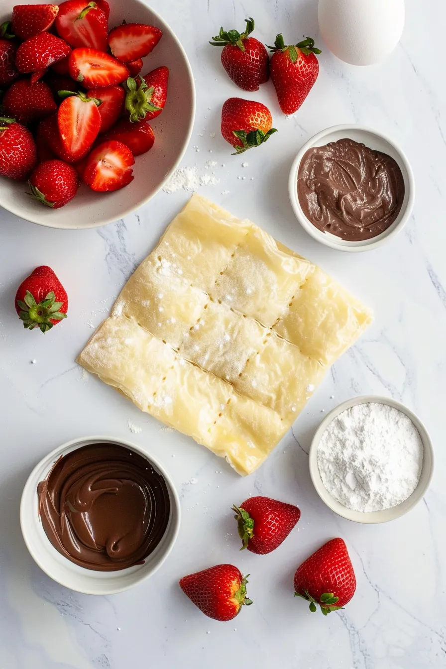 Strawberry Nutella Puff Pastry Hearts