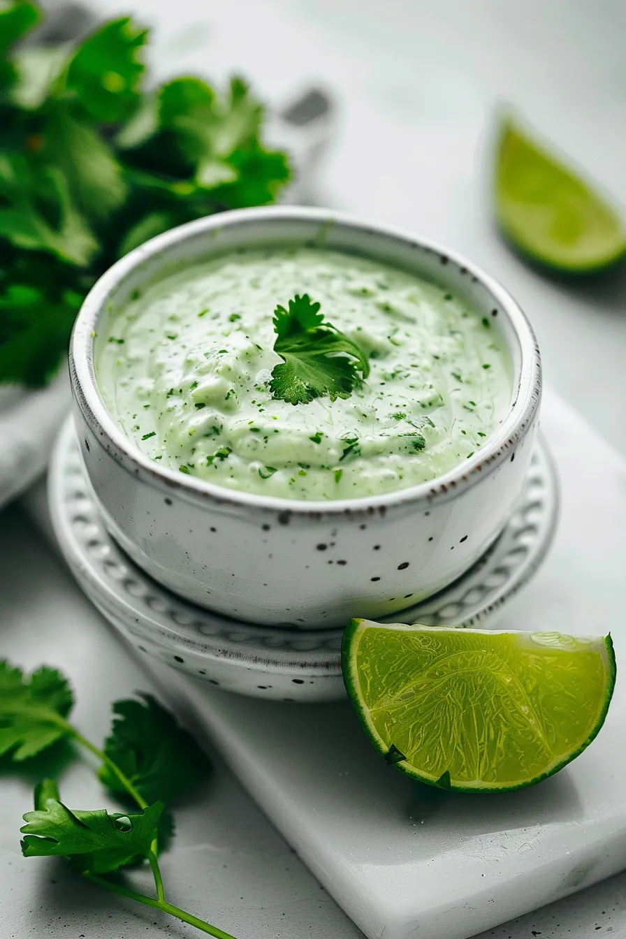 Creamy Cilantro Garlic Sauce With Jalapeños & Limes 
