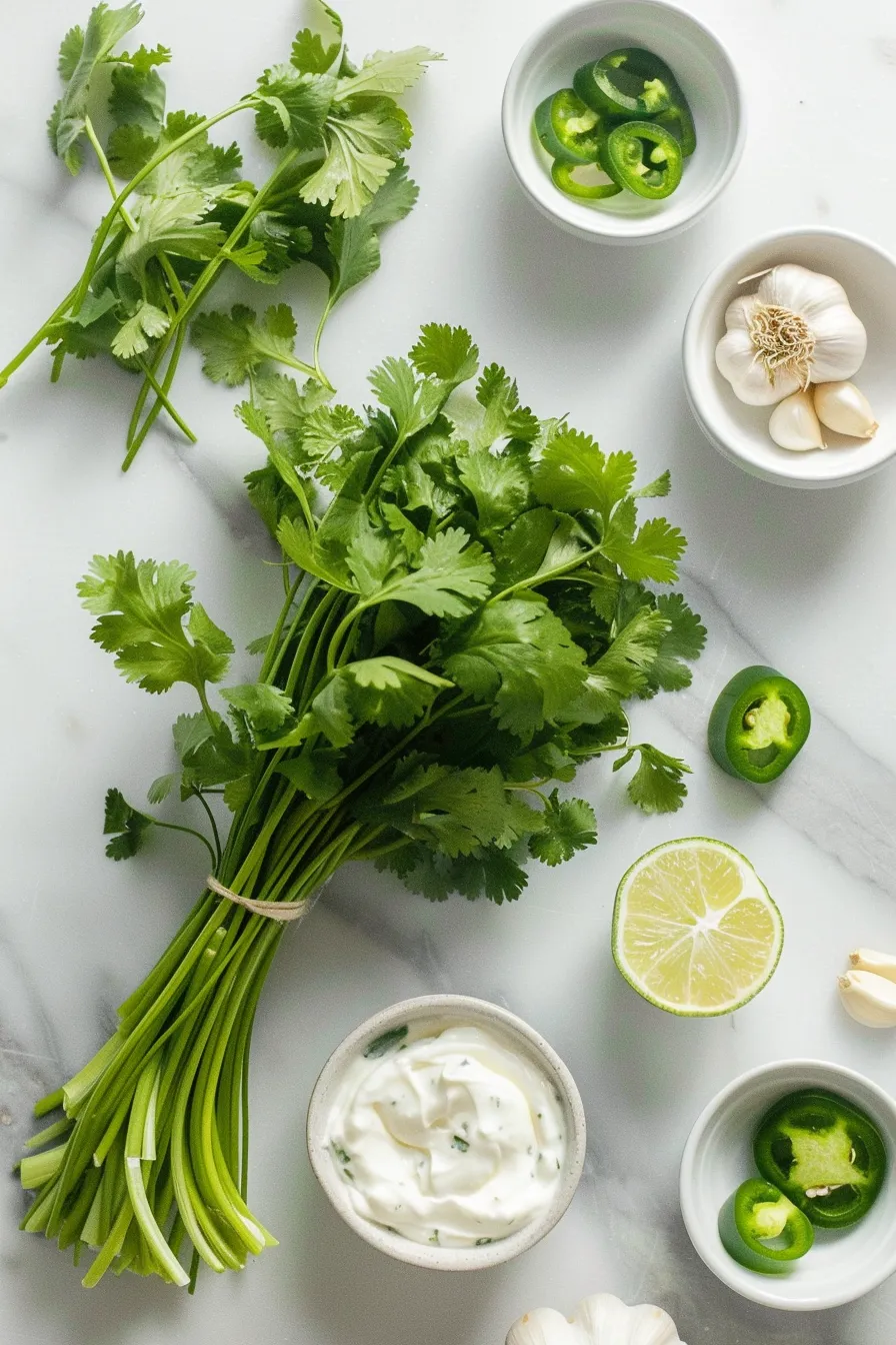 Creamy Cilantro Garlic Sauce With Jalapeños & Limes 