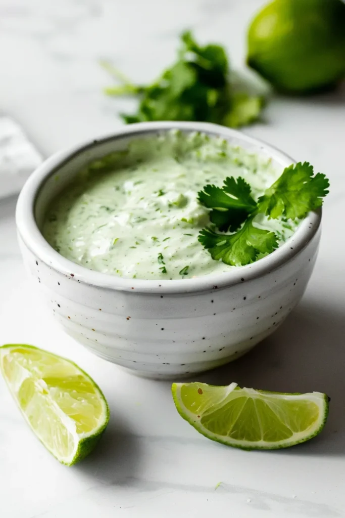 Creamy Cilantro Garlic Sauce With Jalapeños & Limes