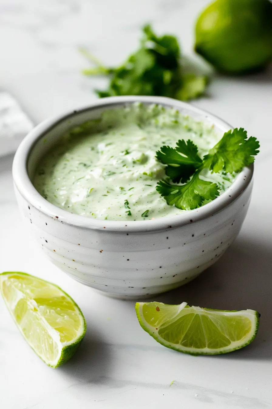 Creamy Cilantro Garlic Sauce With Jalapeños & Limes