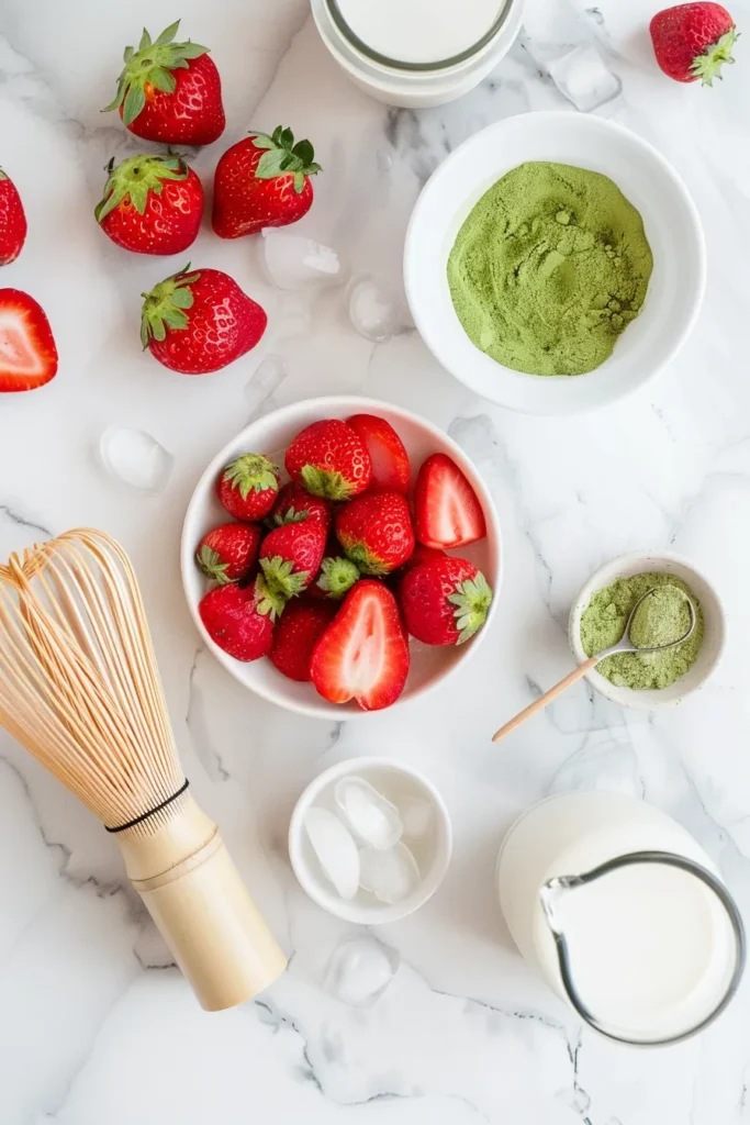 Iced Strawberry Matcha Latte