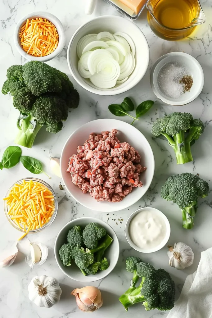 Keto Hamburger Broccoli Skillet